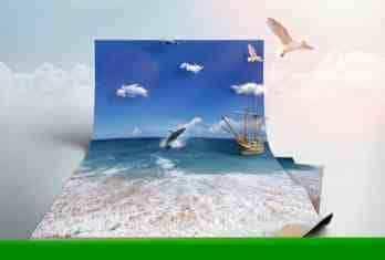 ps怎么设计一款3D折纸效果的海洋海报?