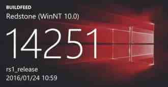 曝Win10 RS1预览版14251重大更新即将来临