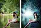 Photoshop为水景人物图片打造梦幻的暗青色效果