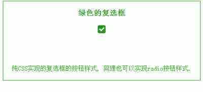 CSS自定义绿色复选框按钮样式