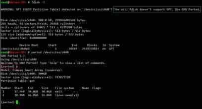 在Linux系统下用parted命令管理GPT分区的教程